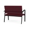 Lesro Newport 2 Seat Tandem Seating Metal Frame No Center Arms, Black, OH Wine Upholstery NP1501 - alternate 3